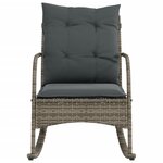 vidaXL Chaise à bascule de jardin avec coussins gris résine tressée