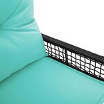 vidaXL Banc extérieur avec coussin Noir et turquoise 118 x 55 x 82 cm