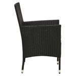 vidaXL Chaises de jardin 2 Pièces avec coussins Résine tressée Noir