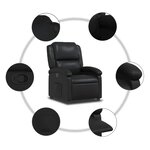 vidaXL Fauteuil inclinable Noir Similicuir