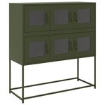vidaXL Buffet vert olive 100 5x39x107 cm acier laminé à froid