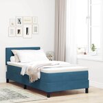 vidaXL Lit à ressorts avec matelas Bleu foncé 100 x 200 cm tissu