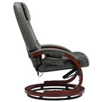 vidaXL Fauteuil de massage avec repose-pied gris similicuir