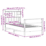 vidaXL Lit bibliothèque sans matelas blanc 100x200 cm bois pin massif