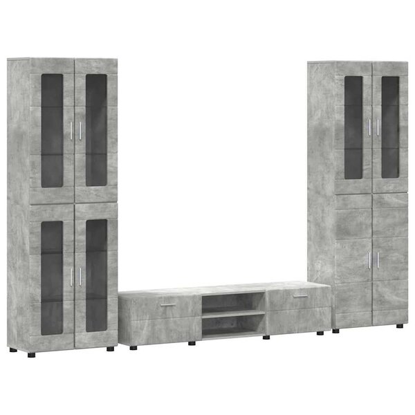 vidaXL Ensemble meuble TV FLORIN Gris béton Bois d'ingénierie