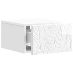 vidaXL Table d'appoint murale 2 Pièces Blanc brillant 34 5 x 33 x 20 cm