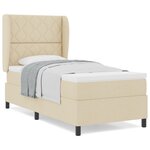 Lit Box Spring vidaXL avec Matelas - Crème 100x200 cm Tissu