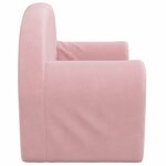 vidaXL Canapé-lit pour enfants 2 places rose peluche douce