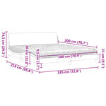 vidaXL Lit avec matelas gris foncé 180x200 cm tissu