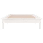 vidaXL Cadre de lit à LED blanc 90x190 cm simple bois massif