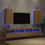 vidaXL Meubles TV muraux lumières LED 2 Pièces chêne sonoma 30 5x35x70 cm
