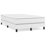 vidaXL Sommier à lattes de lit avec matelas Blanc 120x200cm Similicuir