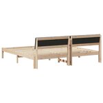 vidaXL Cadre de lit avec tête de lit marron et gris foncé 200 x 200 cm