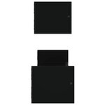 vidaXL Étagères murales avec barres 2 Pièces noir 60x16x14 cm