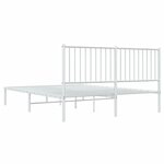 vidaXL Cadre de lit métal sans matelas et tête de lit blanc 160x200 cm