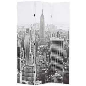 vidaXL Cloison de séparation pliable 120x170 cm New York Noir et blanc