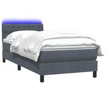 vidaXL Sommier à lattes de lit et matelas et LED gris foncé 80x210 cm velours
