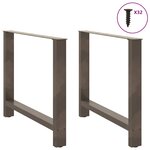 vidaXL Pieds de table à manger en acier naturel 2 pièces 100 x (72-73) cm Acier