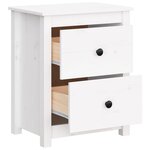 vidaXL Tables de chevet 2 Pièces Blanc 50x35x61 5 cm Bois de pin massif