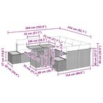 vidaXL Ensemble de salle à manger pour jardin 9 Pièces Beige  Gris