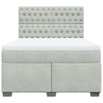 vidaXL Sommier à lattes de lit et matelas Gris clair 160x200cm Velours