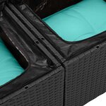 vidaXL Ensemble de canapé de jardin 9 Pièces Noir et turquoise polyrotin