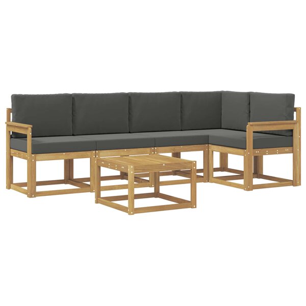 vidaXL Ensemble de canapés d'extérieur 6 Pièces Blanc et anthracite