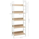 Vidaxl bibliothèque à 5 niveaux chêne 60x27 6x158 5 cm aggloméré