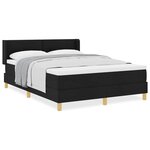 vidaXL Lit à ressorts avec matelas Noir 160 x 200 cm Tapisserie