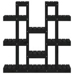 vidaXL Support à plantes Noir 104 5x25x109 5 cm Bois massif de pin