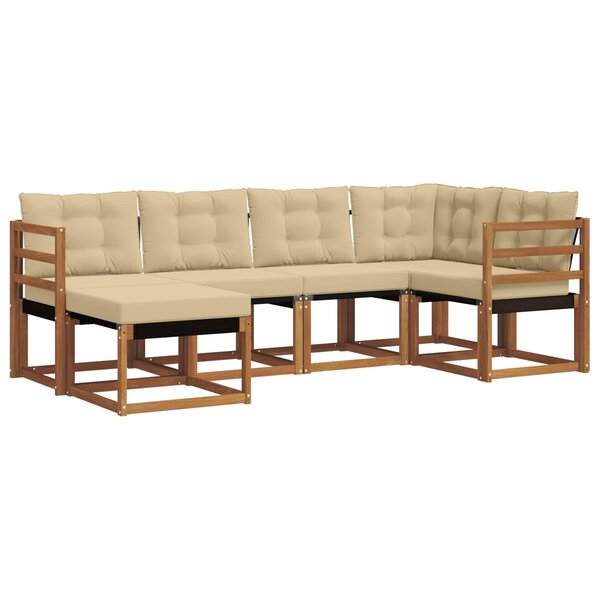vidaXL Ensemble de canapés d'extérieur 6 Pièces Naturel et Beige