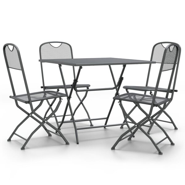 vidaXL Ensemble à manger de jardin 5 Pièces Maille Métal Anthracite