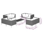 vidaXL Salon de jardin 9 Pièces avec coussins Résine tressée Gris foncé