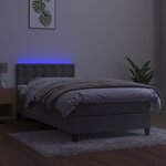 vidaXL Sommier à lattes de lit avec matelas et LED Gris clair 90x190cm