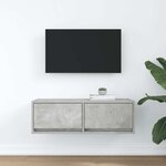 vidaXL Meuble TV gris béton 80x31x25 5 cm bois d'ingénierie