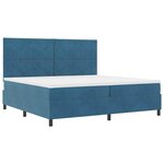 vidaXL Lit à ressorts avec matelas Bleu foncé 200 x 200 cm tissu