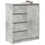 vidaXL Buffet avec tiroirs gris béton 71x35x84 cm bois d'ingénierie