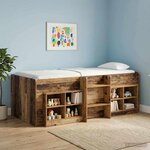 vidaXL Cadre de Lit Élevé pour Enfants 2 Pièces Bois ancien 90 x 200 cm