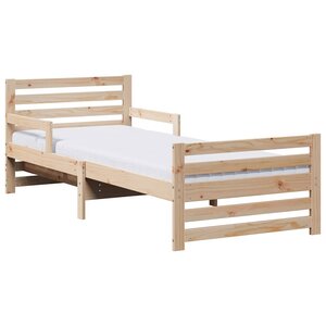 vidaXL Cadre de lit avec matelas Marron 80 x 200 cm Pin massif