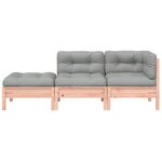 vidaXL Canapé de jardin avec coussins et repose-pied 2 places