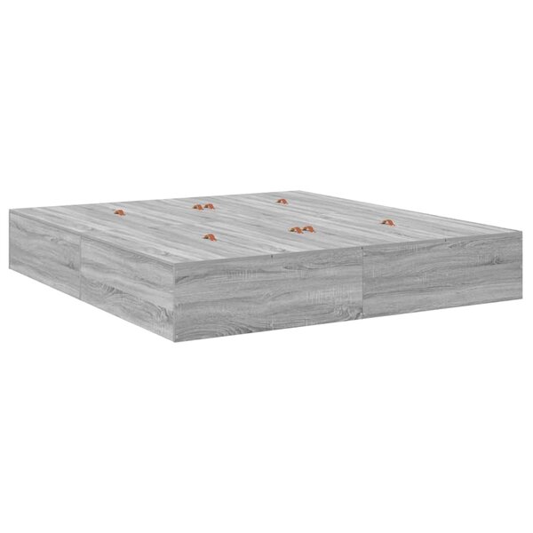 vidaXL Cadre de lit Sonoma gris 200 x 200 cm Bois d'ingénierie
