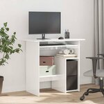 vidaXL Bureau Blanc brillant 80x45x74 cm Bois d’ingénierie