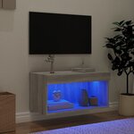 vidaXL Meuble TV avec lumières LED sonoma gris 60x30x30 cm