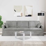 vidaXL Canapé Gris clair 228 x 78 x 80 cm Velours