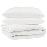 vidaXL Couette avec oreiller 3 pièces Blanc Microfibre