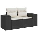 vidaXL Salon de jardin 8 Pièces avec coussins noir résine tressée