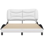 vidaXL Cadre de lit avec LED sans matelas blanc et noir 140x190 cm