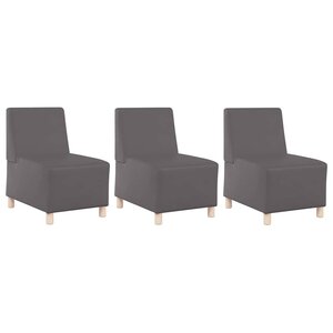 vidaXL Unité de Sofa Modulaire Sans Accoudoirs 3 Pièces Gris