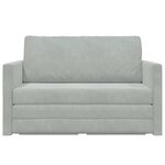 vidaXL Canapé-Lit Gris clair 124 x 204 x 61 cm Velours