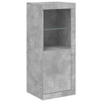 vidaXL Buffets avec lumières LED 3 Pièces gris béton bois d'ingénierie
